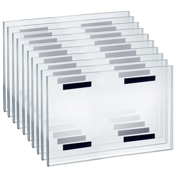 Clear Acrylic Magnet Back Sign Holder Frames 17" W x 11" H - Horizontal / Landscape, 10-Pack
